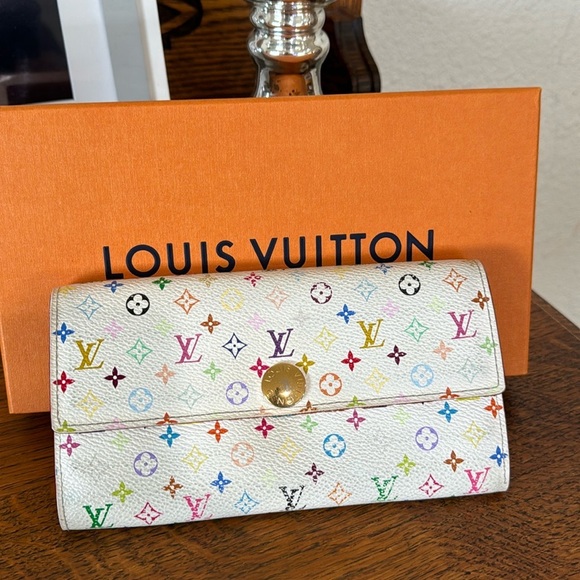 Authentic Murakami, Monogram Multicolor Sarah Wallet White - Picture 3 of 17